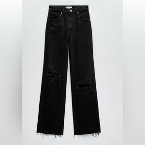 Zara ripped wide leg jeans